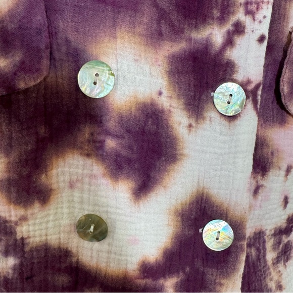 L*Space Tie Dye Women’s Collared Button Blazer Pink Purple White Floral Sleeve 6 - Picture 7 of 14